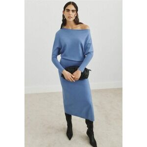 SIMKHAI Horizon Knit Midi Dress Off Shoulder Size M